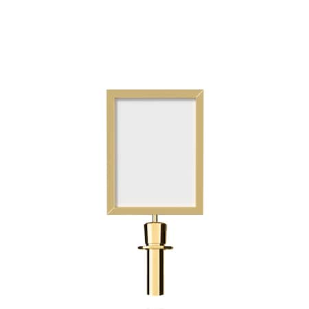 Stanchion Post Top Sign Frame 11x14 V Pol. Brass, EXIT (front)